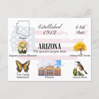 Arizona Postcard | Staat und Sehenswürdigkeiten Postkarte