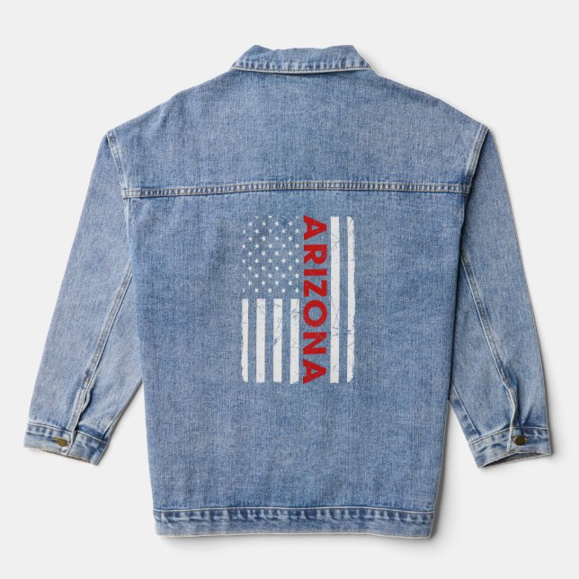Arizona Pride Retro Vintage alte amerikanische Fla Jeansjacke (Rückseite)