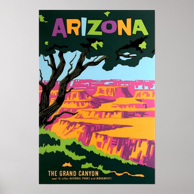 Arizona Print Grand Canyon Art Travel Poster (Vorne)