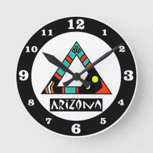 Arizona Pyramid Numbered Runde Wanduhr