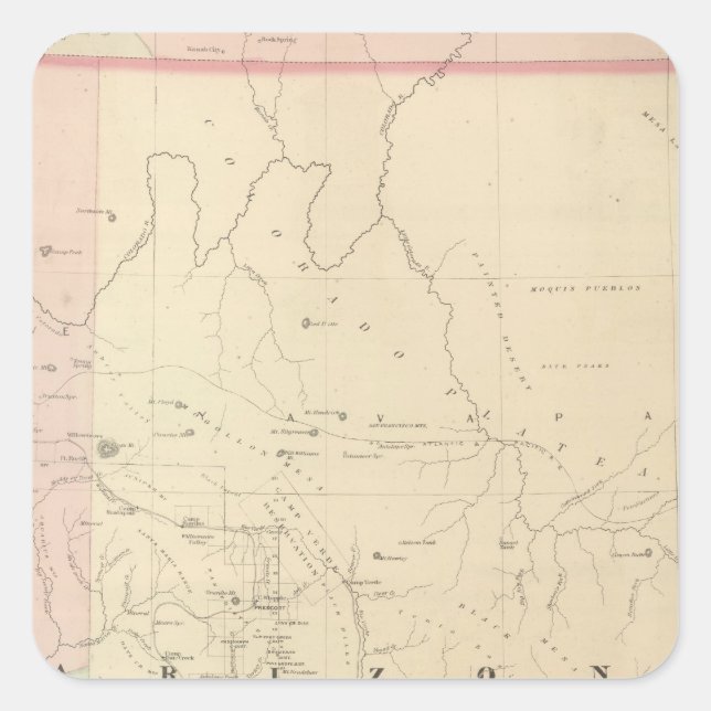 Arizona Quadratischer Aufkleber (Vorderseite)