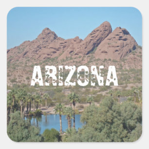 Arizona Red Rock Landscape Foto Südwesten Quadratischer Aufkleber
