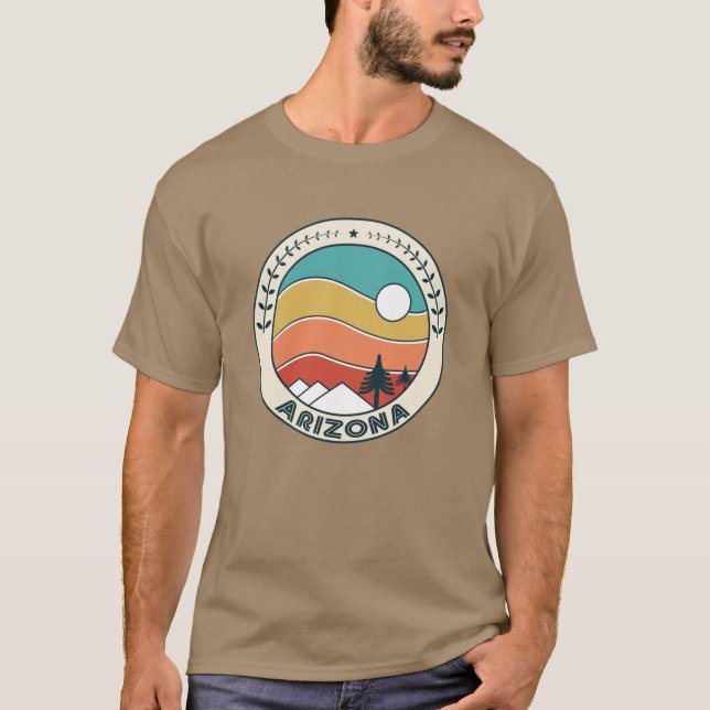 Arizona Retro Vintager Sonnenuntergang T-Shirt (Vorderseite)