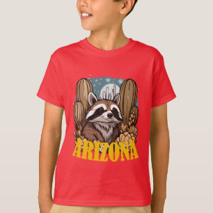 Arizona-Ring-Schwanzkatze umgeben von weißen Kakte T-Shirt