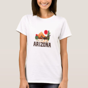 Arizona Roadrunner Retro Boho Wüstenkaktus T-Shirt