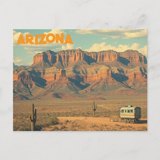 Arizona Rocks Vintage Travel Postkarte (Vorderseite)