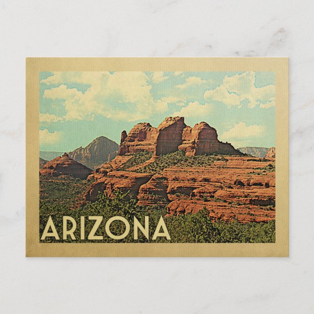 Arizona Rocks Vintage Travel Postkarte (Vorderseite)