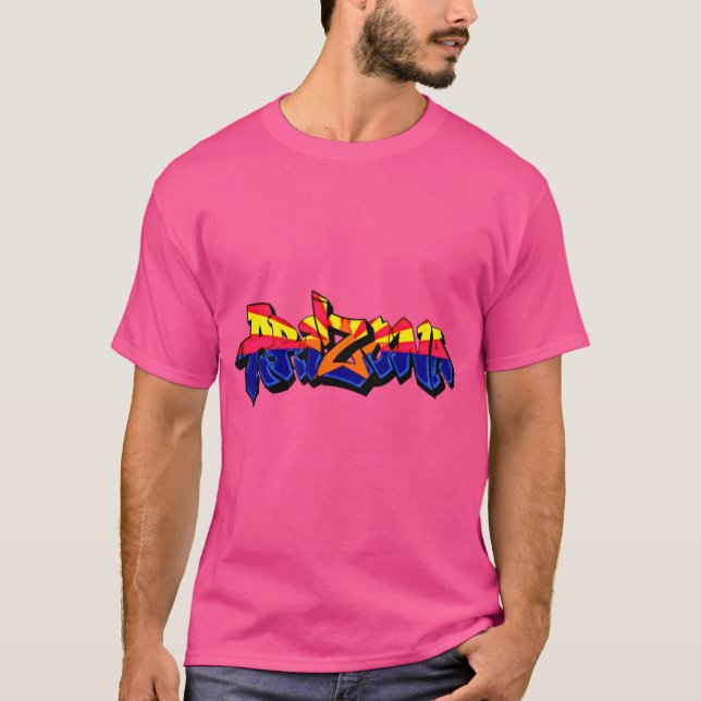 Arizona Roosevelt Row Flag Graffiti Pink T-Shirt (Vorderseite)