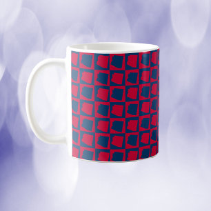 Arizona Rot und Blau Muster Kaffeetasse