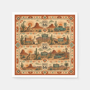 Arizona Route 66 Desert-Party-Stil Serviette