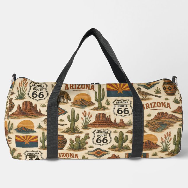 Arizona Route 66 Desert-Wochenende Duffle Bag (Vorderseite)