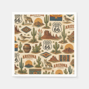 Arizona Route 66 Wüsten-Tisch-Stil Serviette