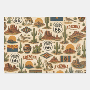 Arizona Route 66 Wüstengeschenk Geschenkpapier Set