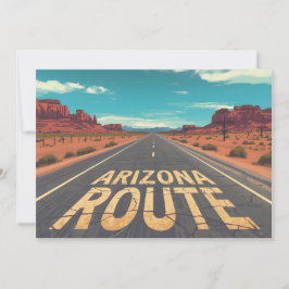 Arizona Route Desert Road Graphic Art Feiertagskarte