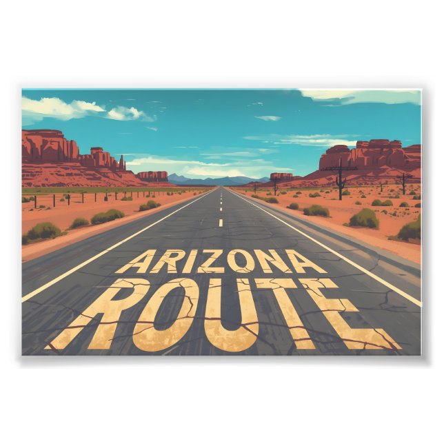 Arizona Route Desert Road Graphic Art Fotodruck (Vorne)
