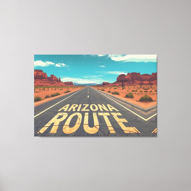Arizona Route Desert Road Graphic Art Leinwanddruck (Vorderseite)