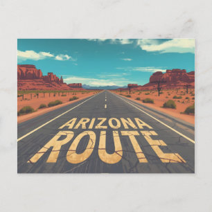 Arizona Route Wüstenstraßen-Grafik Kunst Postkarte