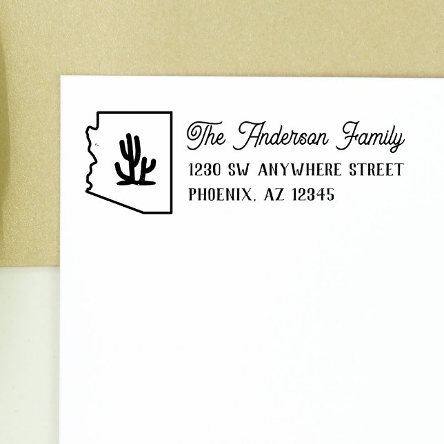 Arizona Rücksendeadresse Cactus Briefmarke Permastempel (Von Creator hochgeladen)