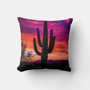 Arizona Saguaro Cactus Southwestern Desert Sunset Kissen