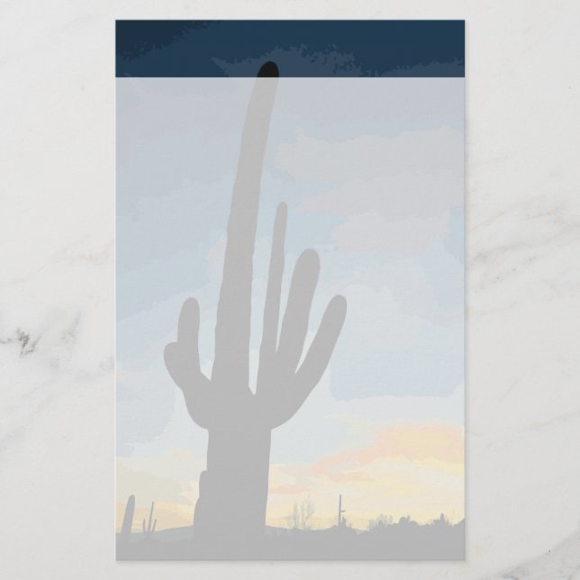 Arizona Saguaro Cactus Southwestern Sunset Briefpapier (Vorderseite)
