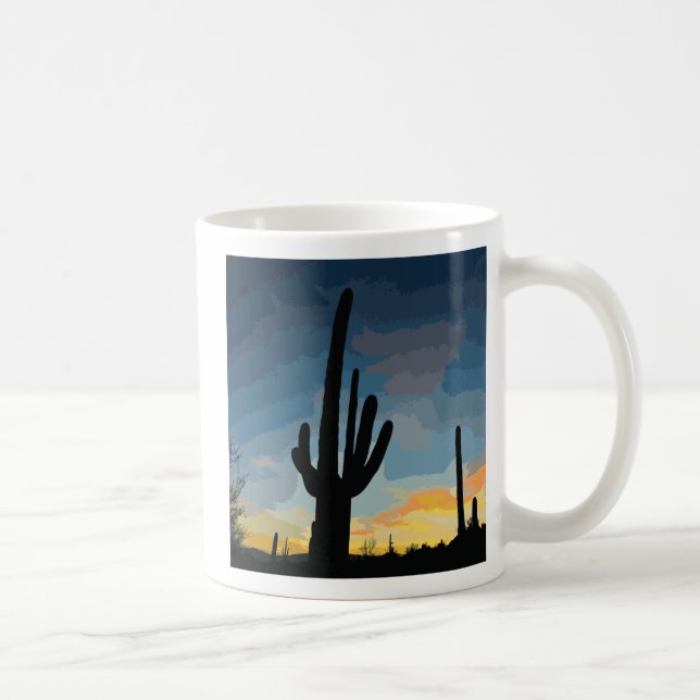 Arizona Saguaro Cactus Southwestern Sunset Kaffeetasse (Rechts)