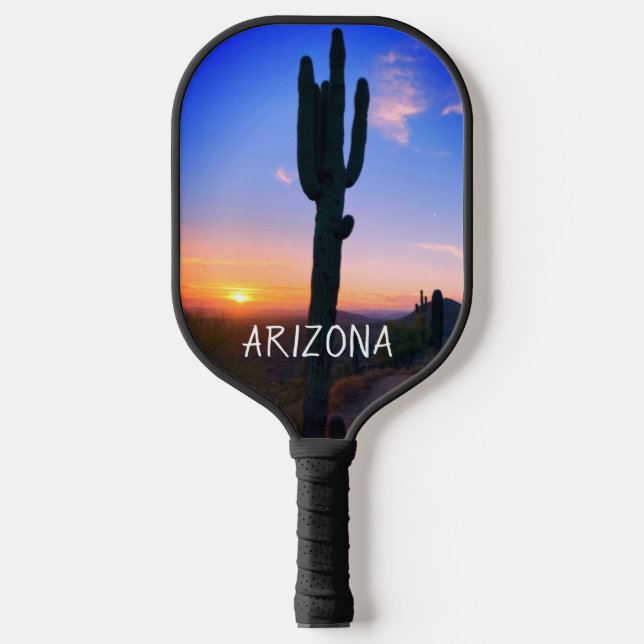 Arizona Saguaro Cactus Sunset Living My Best Life Pickleball Schläger (Vorderseite)