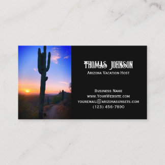 Arizona Saguaro Cactus Sunset Personalisiert Visitenkarte