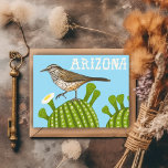 Arizona Saguaro Cactus Wren Niedlich Bird Nature Postkarte<br><div class="desc">Karo aus diesem bunten Kaktus und zeichnete. Besuchen Sie meinen Shop für mehr oder lass mir wissen,  wenn Sie etwas Angewohntes wollen!</div>