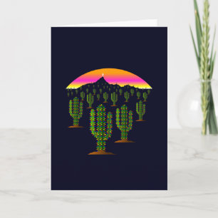 Arizona Saguaro Kakteen Weihnachtslicht Sonnenunte Feiertagskarte