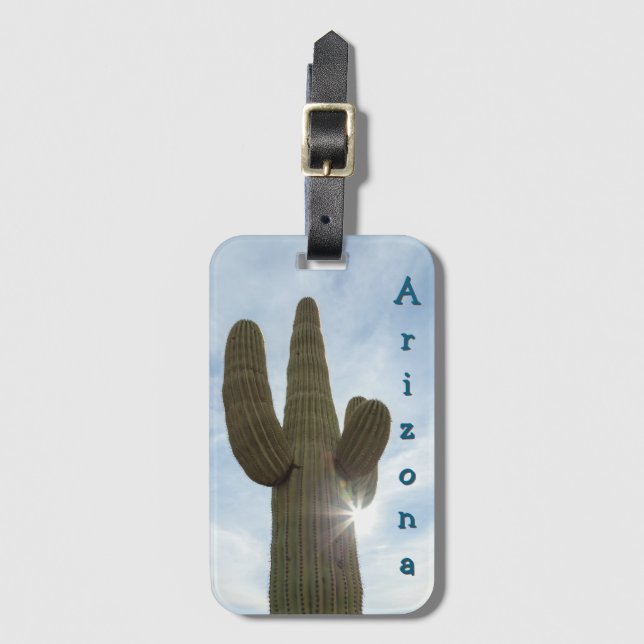 Arizona Saguaro Kaktus Gepäckanhänger (Vorderseite Vertikal)