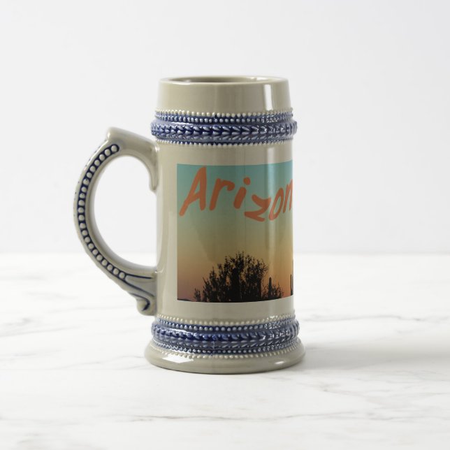 Arizona! Saguaro-Sonnenuntergang Bierglas (Links)