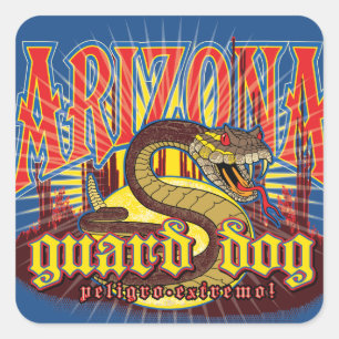 Arizona-Schlange auf der Hut Quadratischer Aufkleber