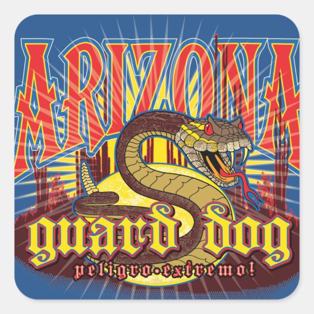 Arizona-Schlange Quadratischer Aufkleber (Vorderseite)