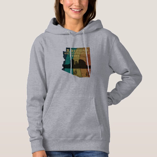 Arizona Sedona Landkarte des Canyon Landschaft Ret Hoodie (Vorderseite)