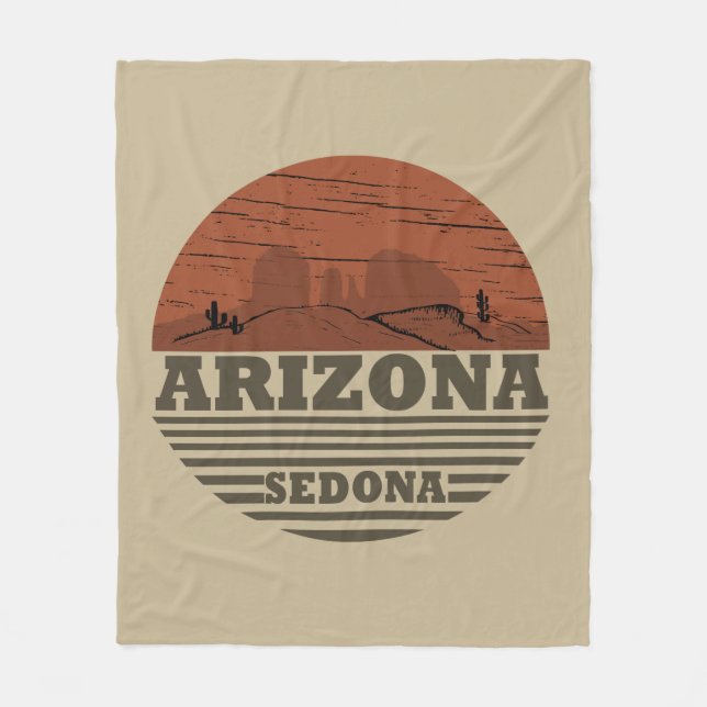 Arizona Sedona Landschaft az Vintag Fleecedecke (Vorderseite)