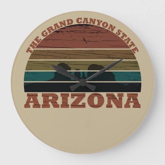 Arizona sedona Landschaft Retro Große Wanduhr (Vorderseite)