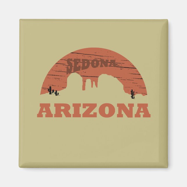 Arizona Sedona Landschaft Vintag az retro Magnet (Vorne)