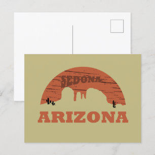 Arizona Sedona Landschaft Vintage AZ Retro Feiertagspostkarte