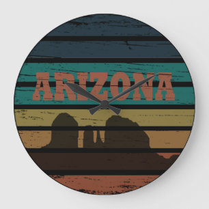 Arizona Sedona Landschaft Vintager Sonnenuntergang Große Wanduhr