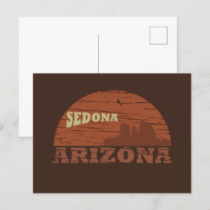 Arizona Sedona Landschaft Vintages az Retro Feiertagspostkarte