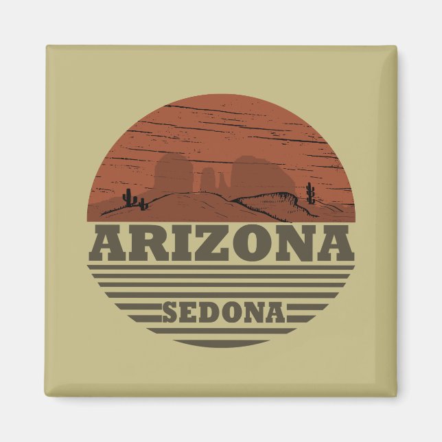 Arizona Sedona Landschaft Vintages az Retro Magnet (Vorne)