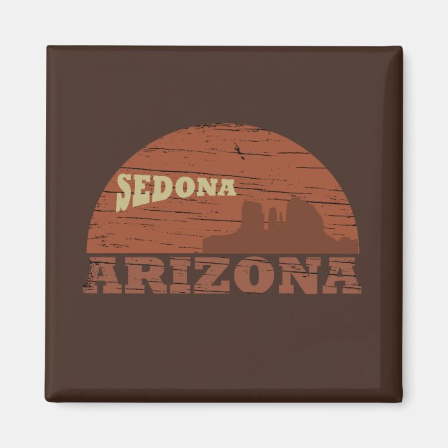 Arizona Sedona Landschaft Vintages az Retro Magnet (Vorne)