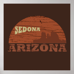 Arizona Sedona Landschaft Vintages az Retro Poster