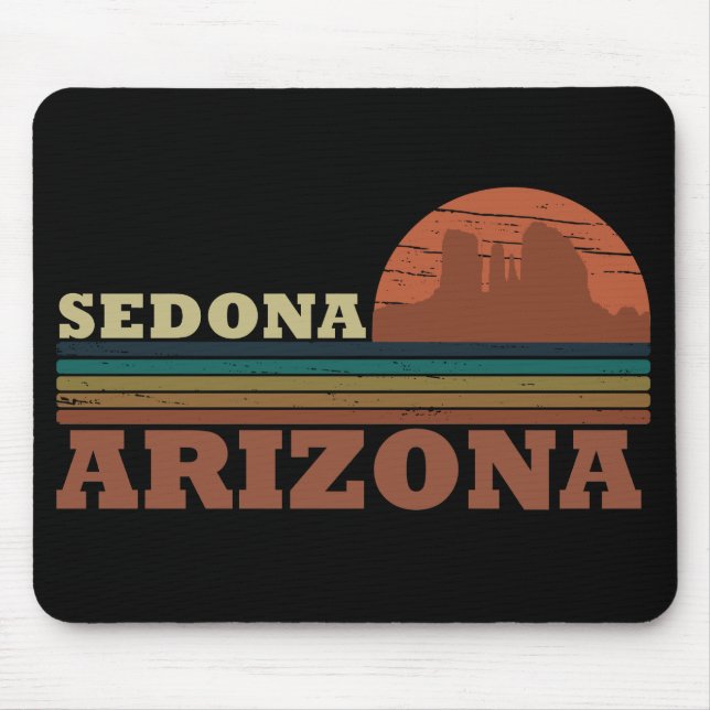 arizona sedona Vintage Sonnenuntergangslandschaft  Mousepad (Vorne)
