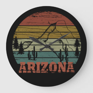 Arizona Sedona Vintager Sonnenuntergang Retro az Große Wanduhr