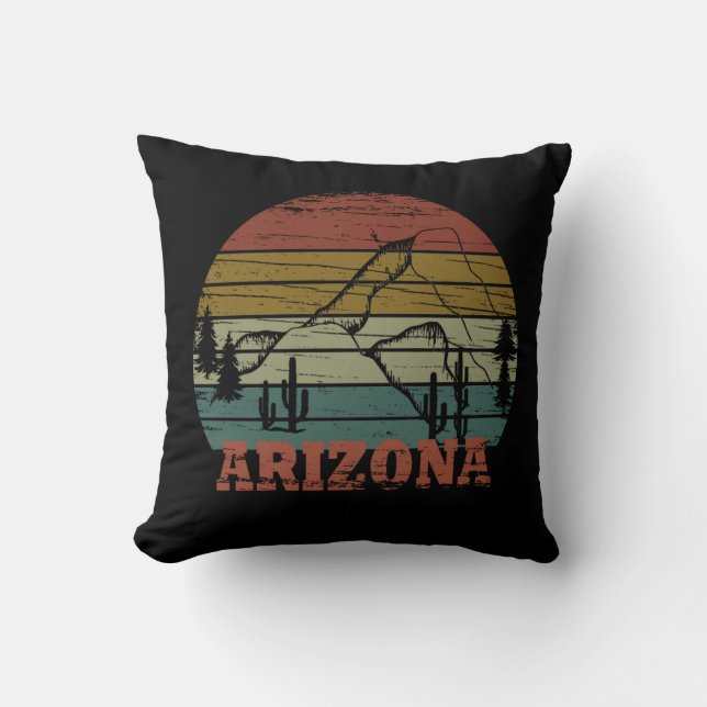 Arizona Sedona Vintager Sonnenuntergang Retro az Kissen (Vorderseite)