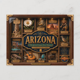Arizona Shadow Box 3D Figurine Staat Postkarte