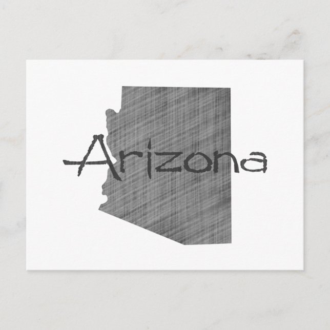 Arizona Shaped Vintag Gray Chalkboard Black Name Postkarte (Vorderseite)