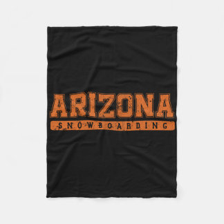 Arizona Snowboarding Orange Vintager Text Fleecedecke
