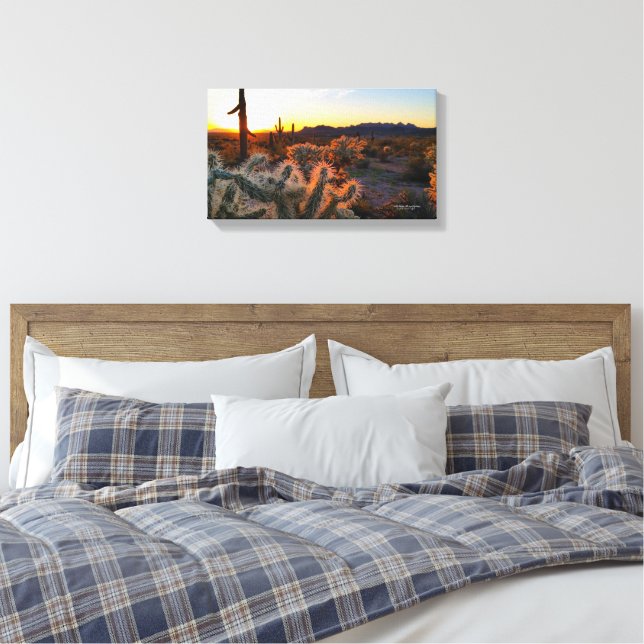 Arizona Sonnenuntergang in der Sonoranischen Wüste Leinwanddruck (Insitu (Schlafzimmer))